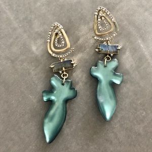 Alexis Bittar. Crystal encrusted swirl Earrings